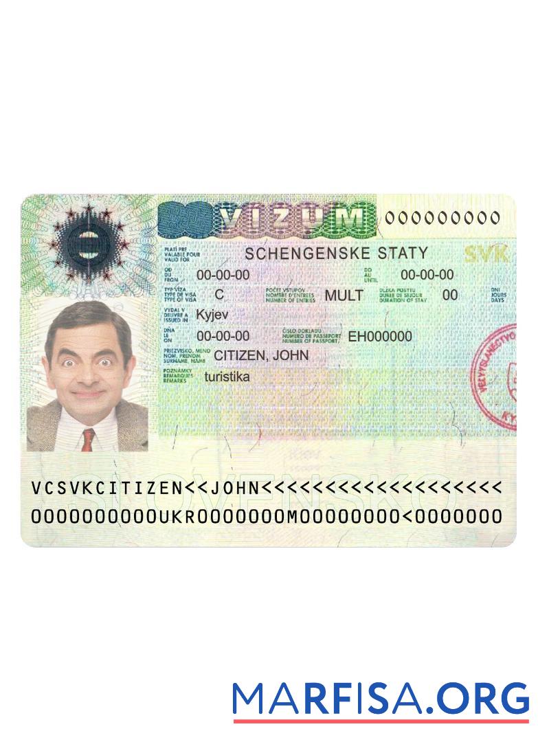 Downloadable Slovenia tourist visa real example